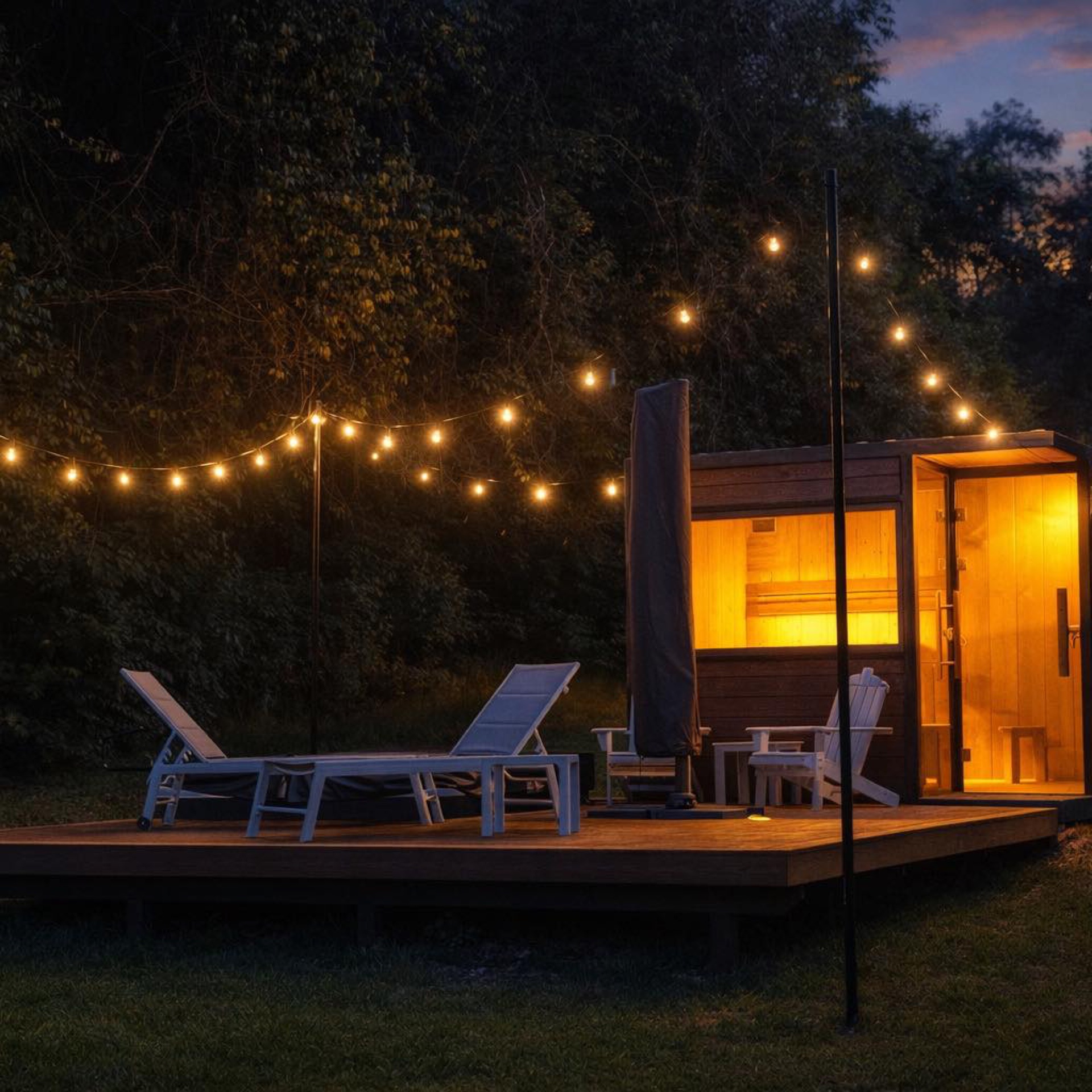 Sauna and spa deck